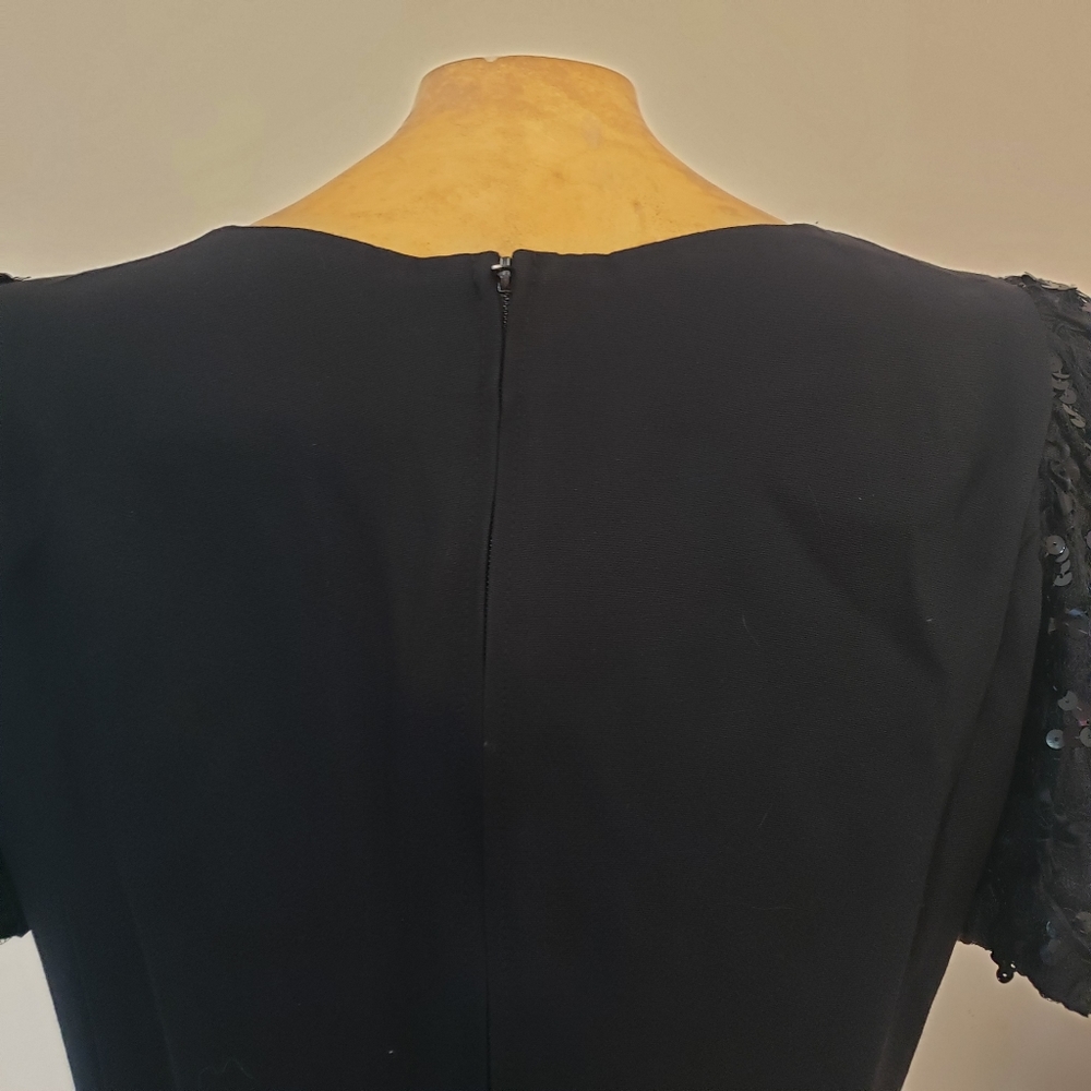 Vintage Black Sequin Amanda Taylor Dress Size 8 - Picture 5 of 6